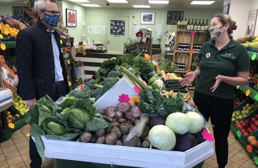 James with Leanne at Kemps Fruit and Vegetables