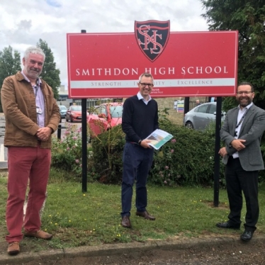 james on a visit to Smithdon Sxchool